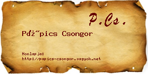 Pápics Csongor névjegykártya