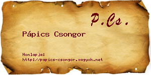 Pápics Csongor névjegykártya