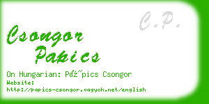 csongor papics business card